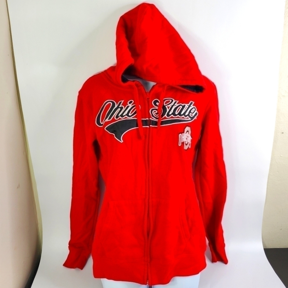 Ohio State University Buckeyes NCAA Apparel Hooded Jacket Full Zip Logo Size M